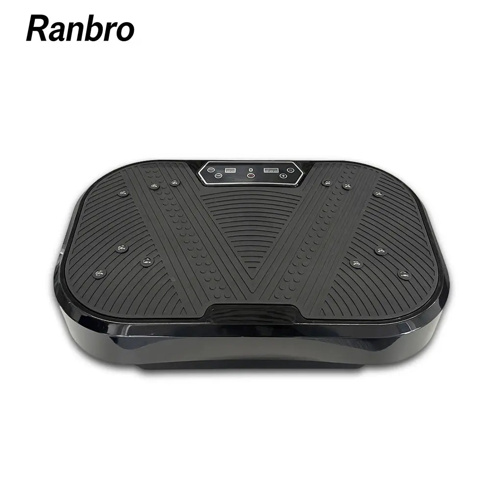 Ranbro Portable Vibration Plate Exercise Machine - 330 lbs Capacity, 120 Speed Levels, Whole Body Workout Platform with Resistance Bands & Remote, Quiet Home Gym Solution
