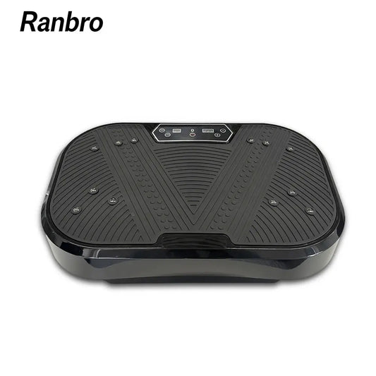 Ranbro Portable Vibration Plate Exercise Machine - 330 lbs Capacity, 120 Speed Levels, Whole Body Workout Platform with Resistance Bands & Remote, Quiet Home Gym Solution
